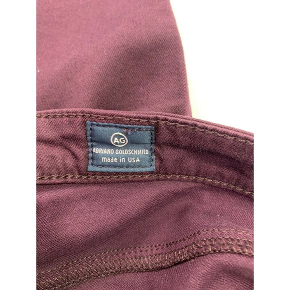 AG Adriano Goldschmied Women’s 27R The Stevie Ankle Slim Straight Jeans Burgundy - Picture 5 of 8